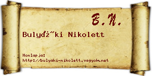 Bulyáki Nikolett névjegykártya