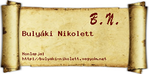 Bulyáki Nikolett névjegykártya
