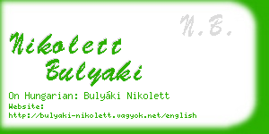 nikolett bulyaki business card